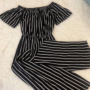 Ambiance striped jumpsuit size:Small